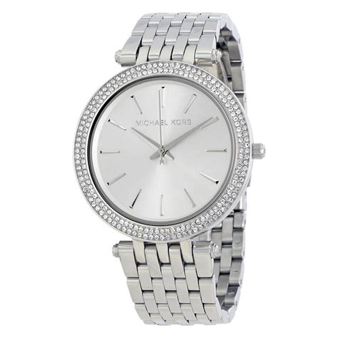 mk silver watch womens